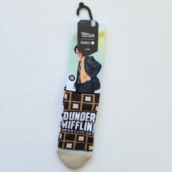 The Office Stance Dunder Mifflin Dwight Schrute Crew Socks Medium Unisex Soft - Picture 2 of 9